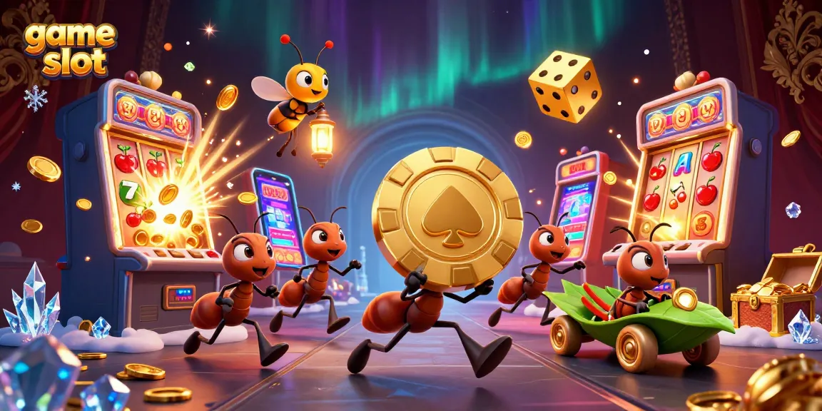 Experience the thrill of game slot action with vibrant characters and dynamic casino elements in a lively 3D scene.