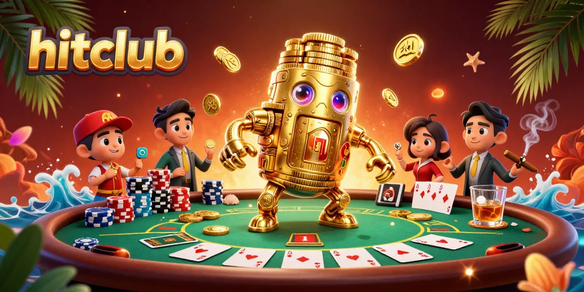 Experience the thrill of hitclub's 3D casino adventure with golden coins and poker action.