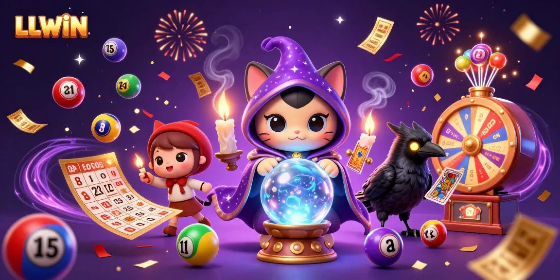 LLWIN players joyfully engage with vibrant lottery elements in a lively casino atmosphere.