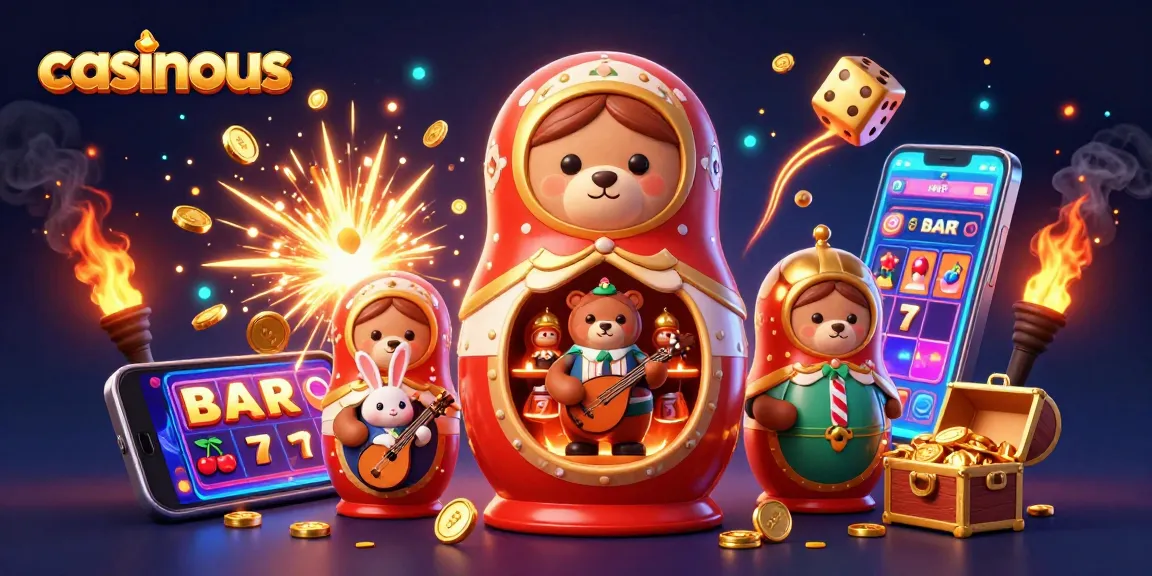Experience the excitement of casinous with jackpot slots and playful bears in a vibrant casino scene.