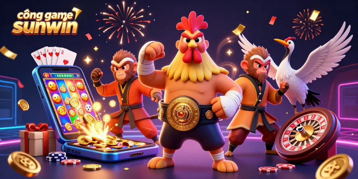 Experience exciting games at cổng game sunwin with vibrant characters and dynamic casino elements.