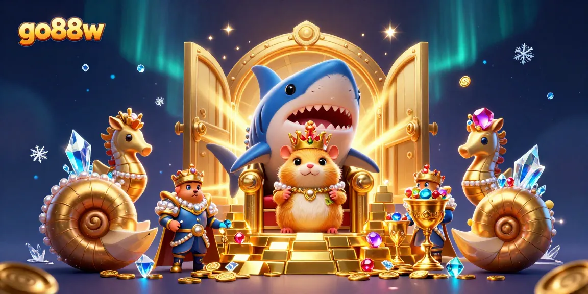 Experience epic wins at go88w with a golden hamster king ruling over treasures and thrilling casino games.