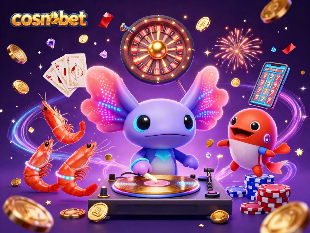 Experience the excitement of cosmobet with vibrant characters and casino elements in action.